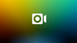 Ícone de vídeo em fundo multicolorido